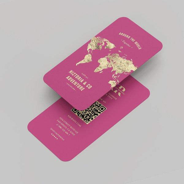 Modern Tour Agency Travel Planner Pink Map