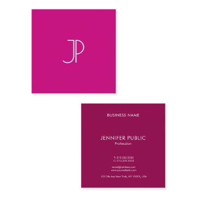 Modern Trend Color Viva Magenta Monogram Initial Square