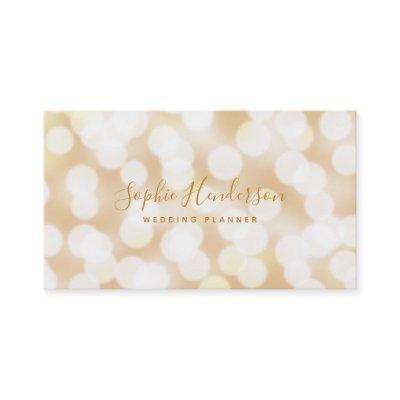 Modern Trendy Calligraphy Champagne Bokeh Lights