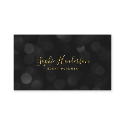 Modern Trendy Calligraphy Dark Bokeh Lights