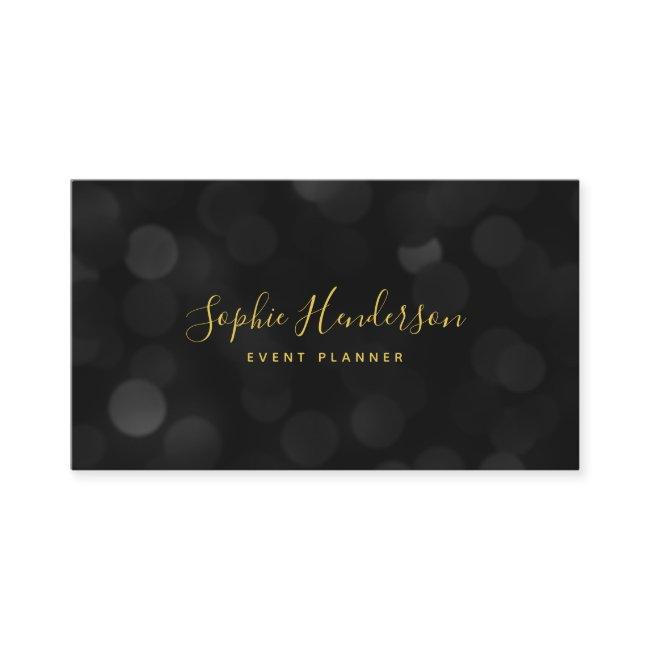 Modern Trendy Calligraphy Dark Bokeh Lights