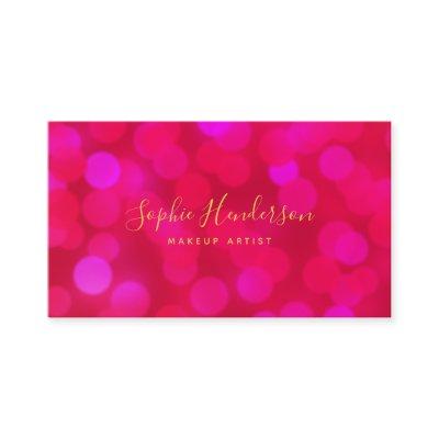 Modern Trendy Calligraphy Pink Bokeh Lights