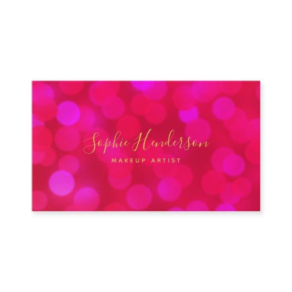 Modern Trendy Calligraphy Pink Bokeh Lights