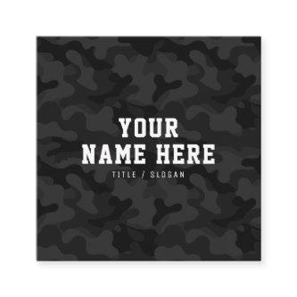 Modern trendy fashion black camo pattern designer square