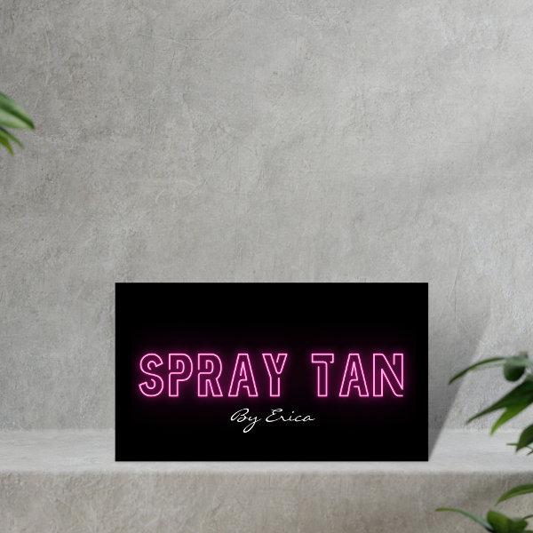 Modern Trendy Pink Neon Spray Tan Tanning