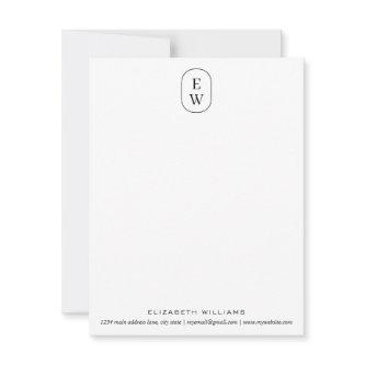 Modern Trendy Professional Corporate Monogram Note Card