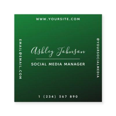 Modern Trendy Social Media Green Ombre Gradient Square