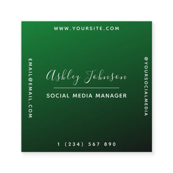 Modern Trendy Social Media Green Ombre Gradient Square