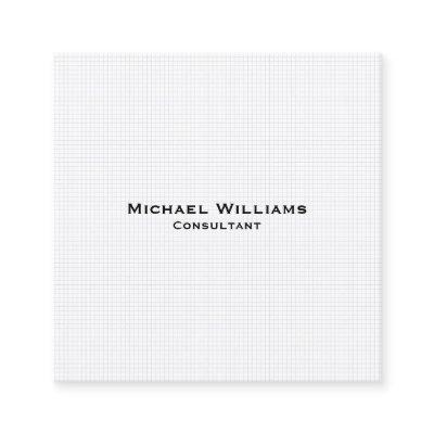 Modern Trendy White Checks Minimalist Professional Square