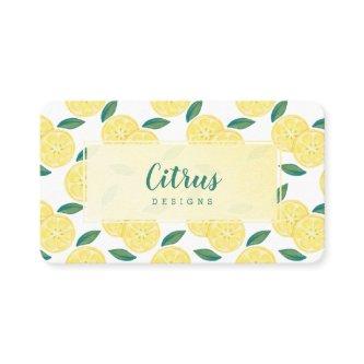 Modern Trendy Yellow Citrus Lemon Fruit Pattern
