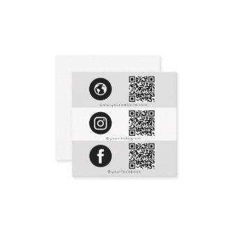 Modern Triple Icon & QR Code Social Media Logo Square