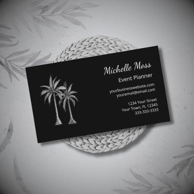 Modern Tropical Black White Palm Trees