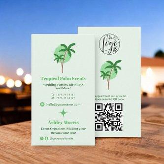 Modern tropical event planner photo qr code logo