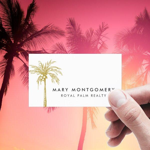Modern Tropical Gold Palm Tree Professional