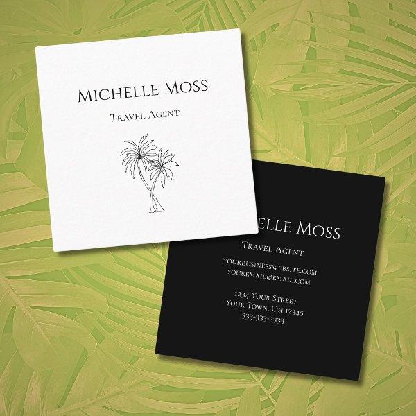 Modern Tropical Palm Trees Drawing Minimalist Square