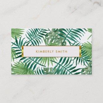Modern tropical watercolor leaves professional