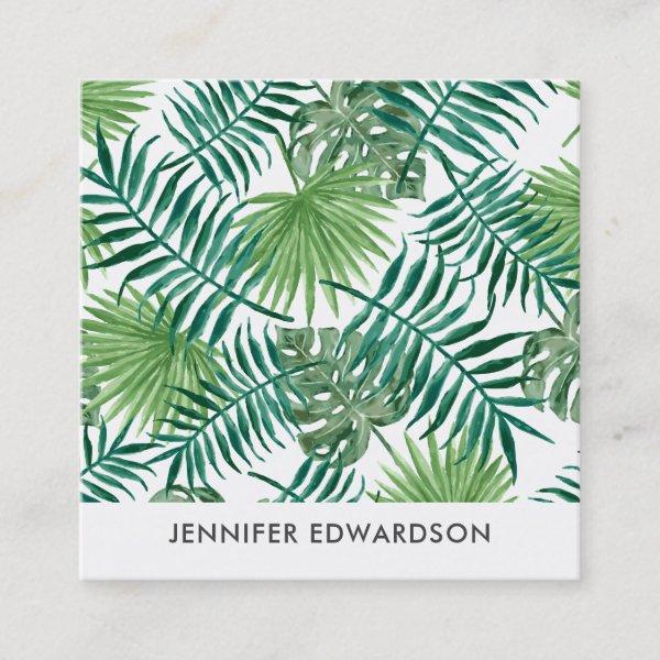 Modern tropical watercolor leaves professional squ square