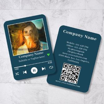 Modern Turqouise QR Code Music Player Song Photo