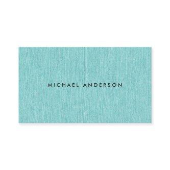 Modern, turquoise aqua blue, printed linen texture