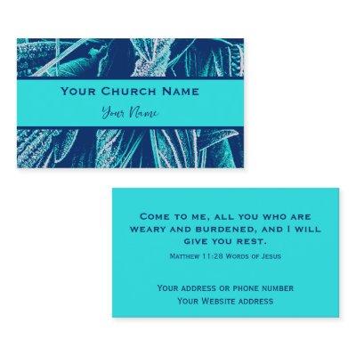 Modern Turquoise Nature Bible Verse Matthew 28:11
