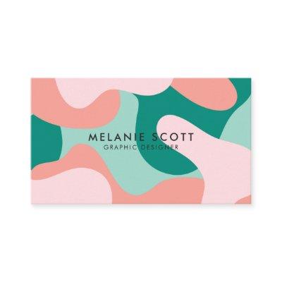 Modern turquoise pink abstract pattern minimalist
