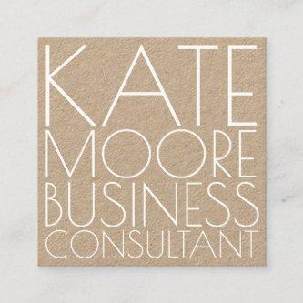 Modern Typographic Kraft Business Consultant Square