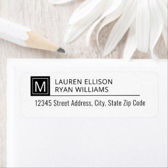 Modern Typography Monogram Personalized Address Label