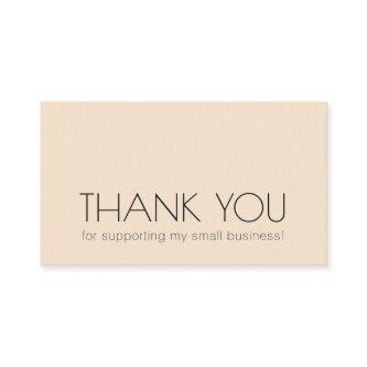 Modern Typography Small Business Thank You Beige