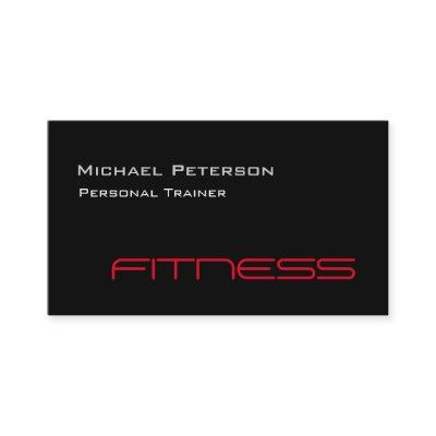 Modern Unique Black Red Personal Trainer
