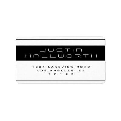 Modern Unique Black & White Return Address Label