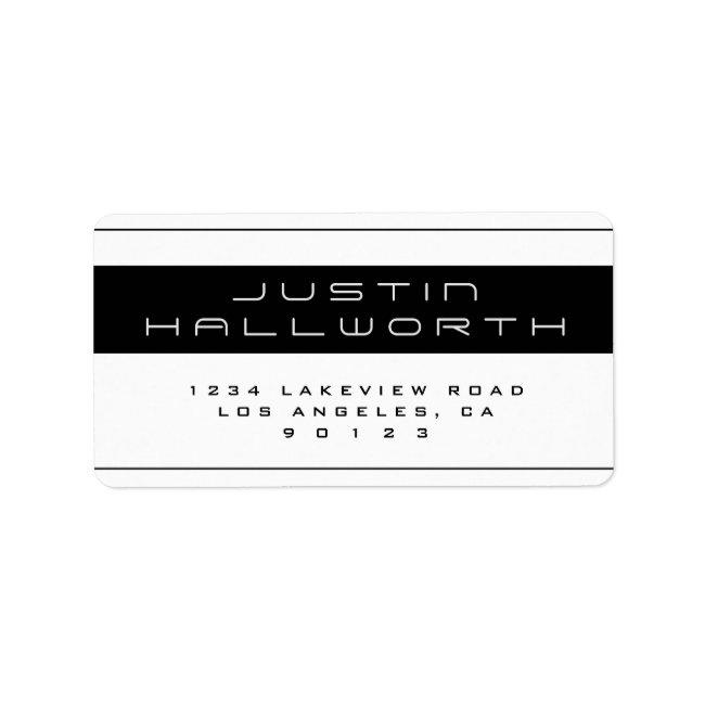 Modern Unique Black & White Return Address Label