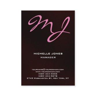 Modern unique brown red professional monogram