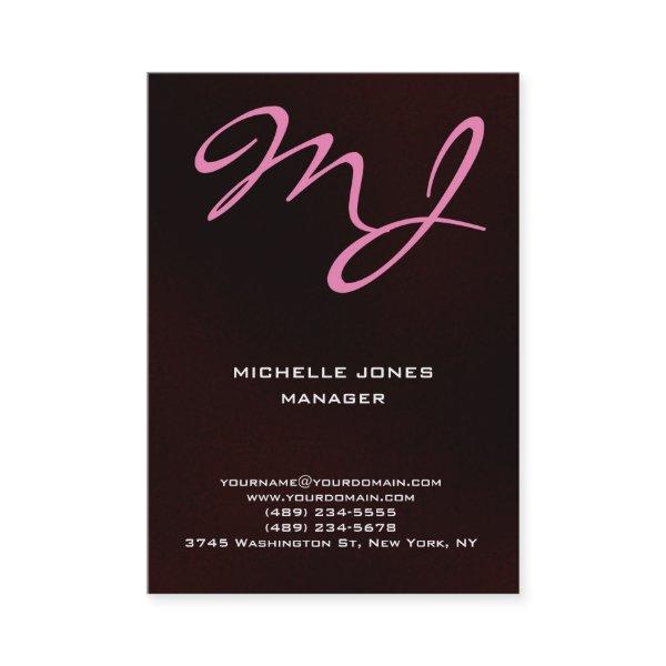 Modern unique brown red professional monogram
