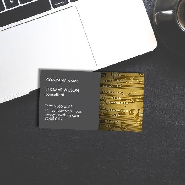 Modern Unique Grey Golden Circuit Board Consultant