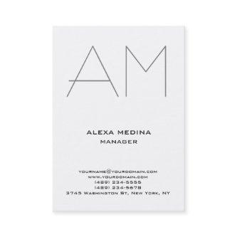 Modern unique plain simple white grey monogram