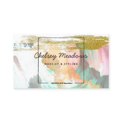 Modern Vibrant Brush Strokes & Gold Glitter