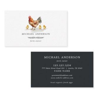 Modern Vintage Simple Chicken Farm Black White