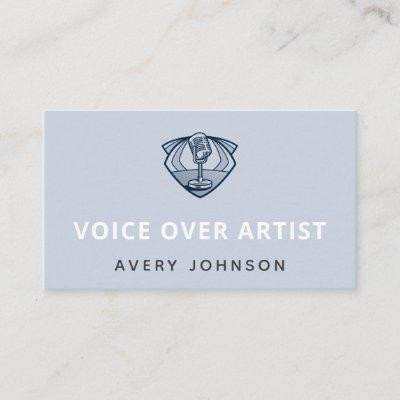 Modern Voice Over Artist Actor Microphone Logo