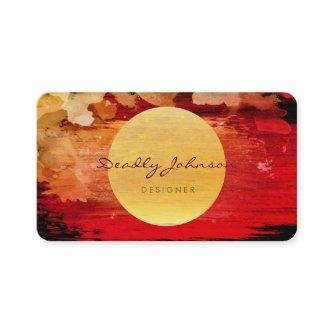 Modern Watercolor Abstract Elegant Red Yellow