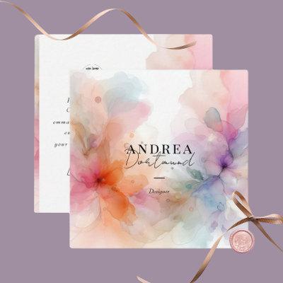 Modern watercolor Abstract purple  Square Business Square