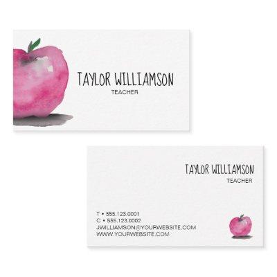 Modern Watercolor Apple Customizable Teacher