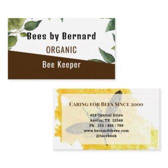 Modern Watercolor Botanical Bee Keeping