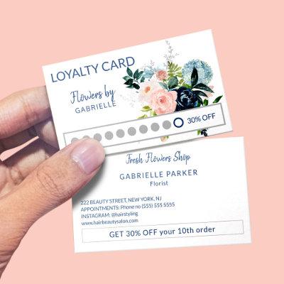 Modern watercolor floral customer loyalty punch