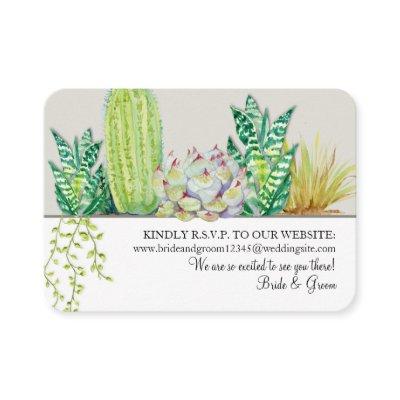 Modern Watercolor Green n Gray Cactus Website RSVP