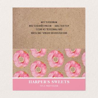 Modern Watercolor Pink Donuts Professional