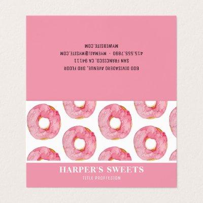 Modern Watercolor Pink Donuts Professional
