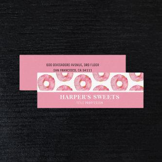 Modern Watercolor Pink Donuts Professional  Mini