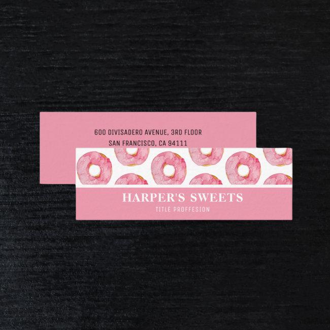 Modern Watercolor Pink Donuts Professional Mini