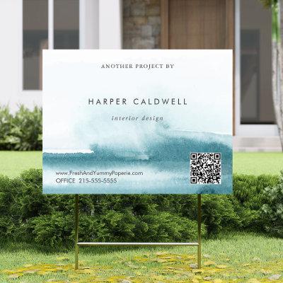 Modern Watercolor | Teal Business Yard Sign