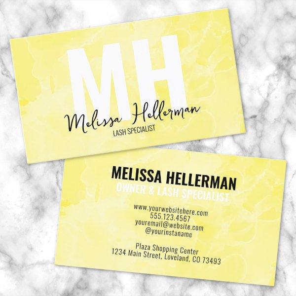 Modern Watercolor Yellow Monogram